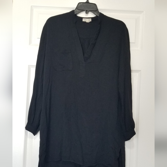 Silence + noise Shirt Dress Long Sleeve V-Neck - Picture 3 of 12